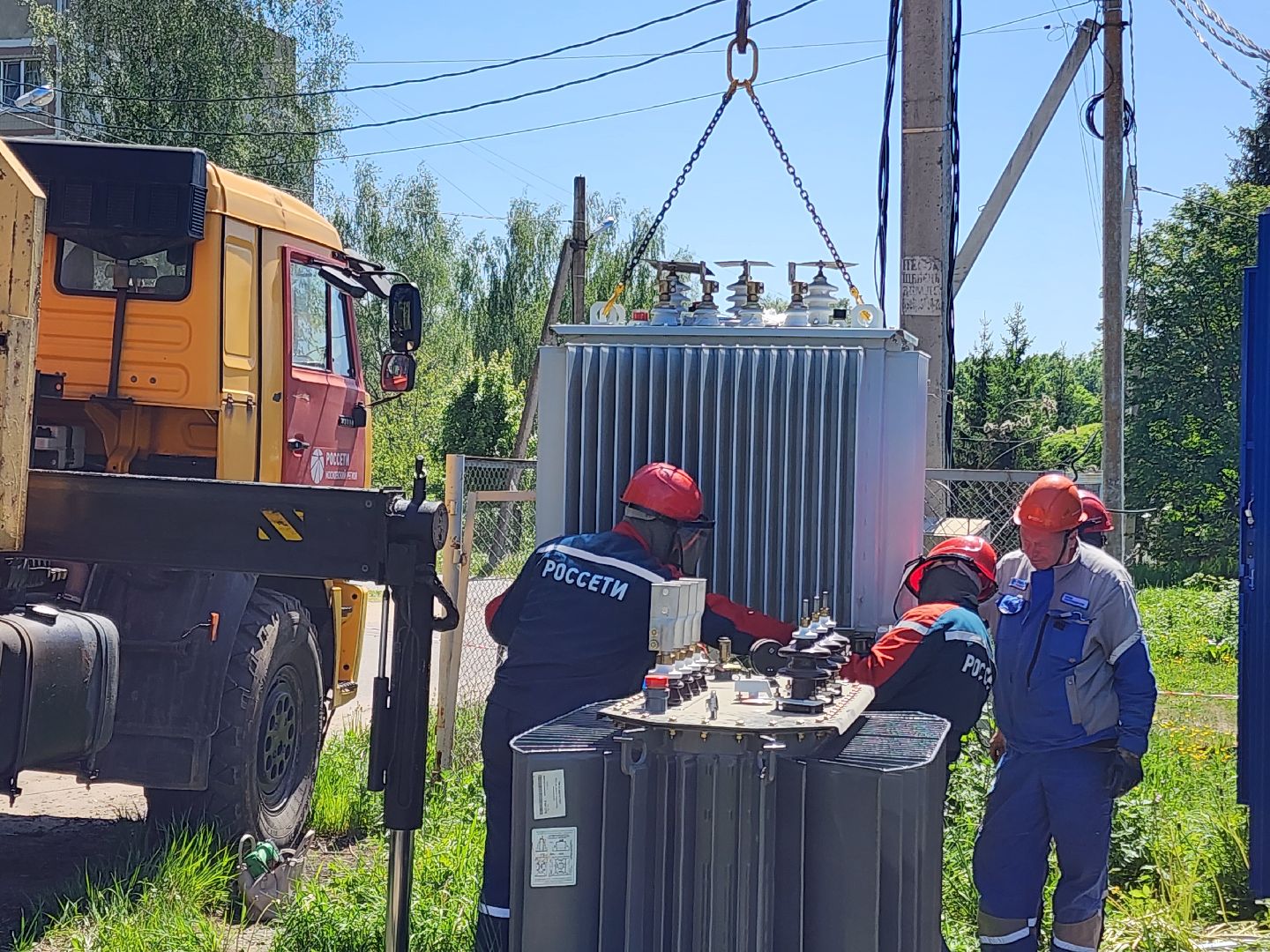 чехов, деревня ходаево, россети, траснформаторная подстанция, замена трансформатора, электроснабжение, надежность и качество энергоснабжения, программа модернизации,