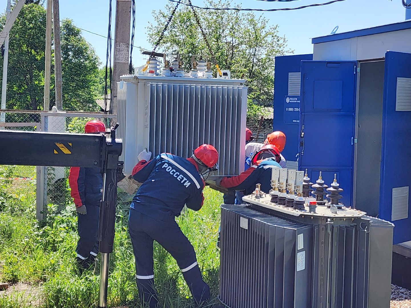 чехов, деревня ходаево, россети, траснформаторная подстанция, замена трансформатора, электроснабжение, надежность и качество энергоснабжения, программа модернизации,