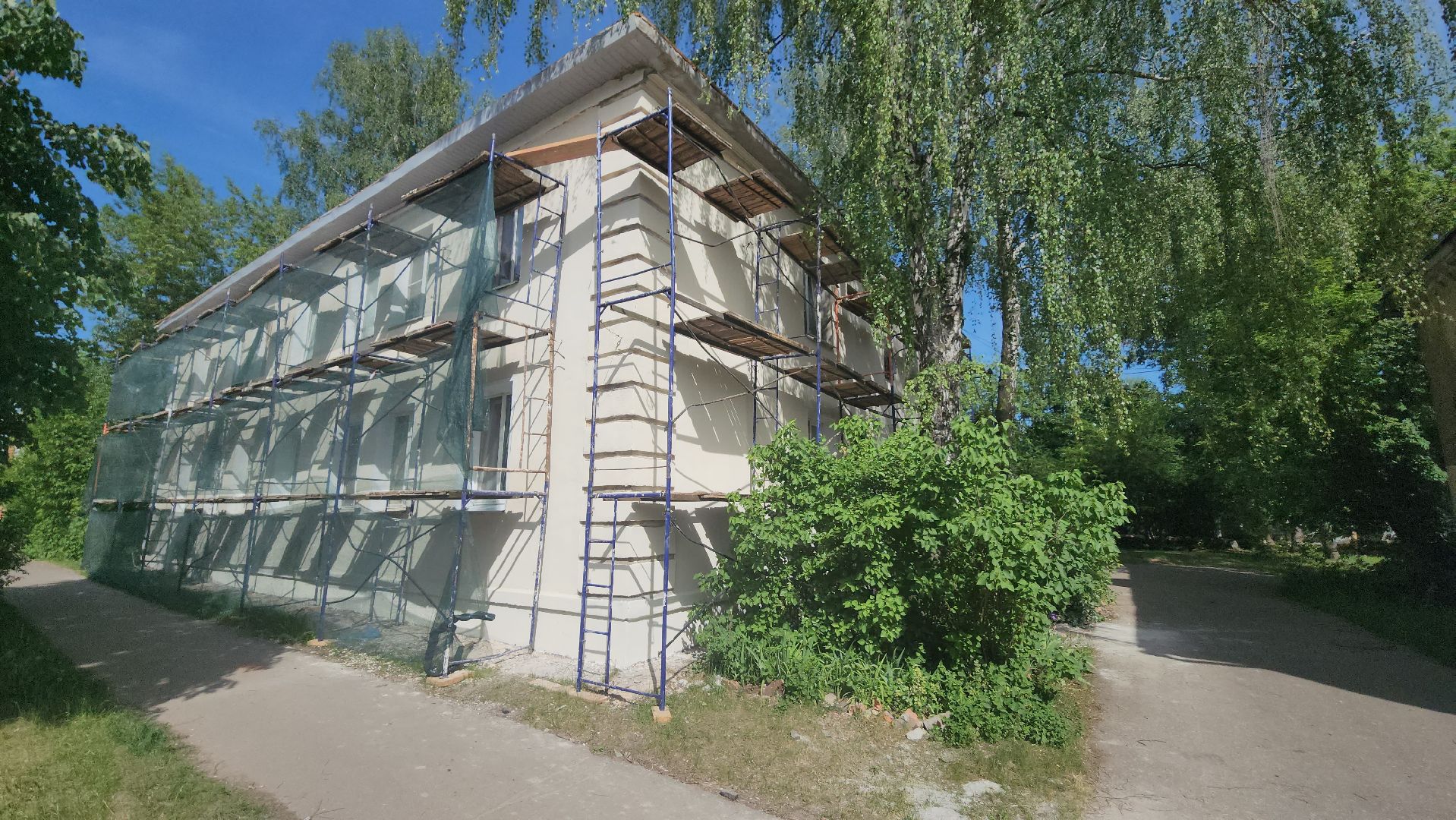 серпухов, улица новослободская, ремонт фасада дома, ремонт кровли,