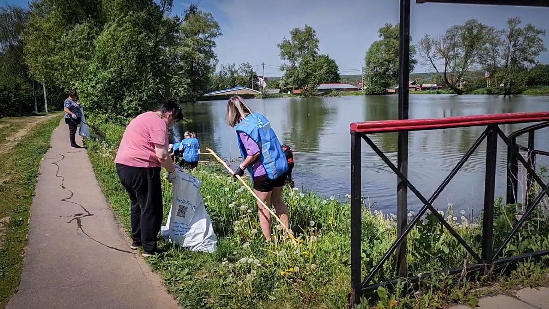 село заворово, очистка пруда в заворово, экологический субботник на пруду,  раменский округ,