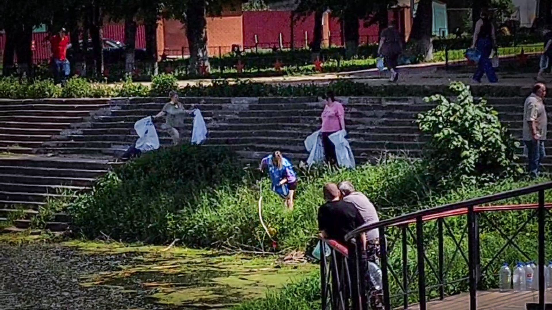 село заворово, очистка пруда в заворово, экологический субботник на пруду,  раменский округ,