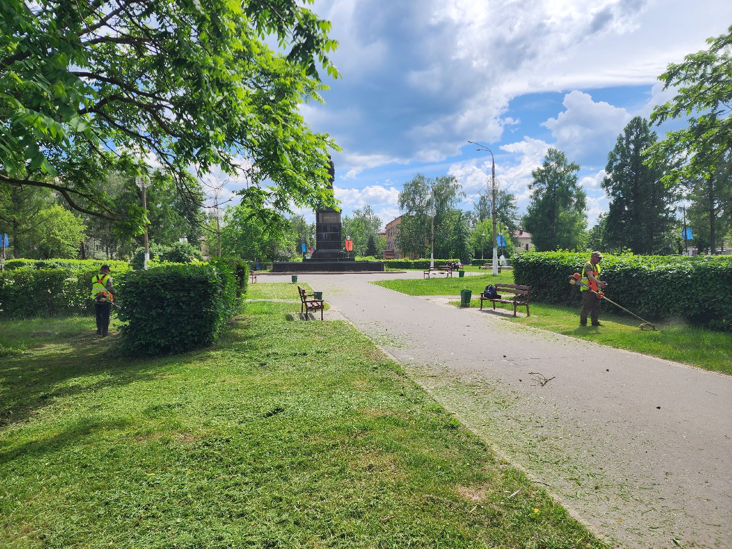 благоустройство, шатурский округ, окос травы,