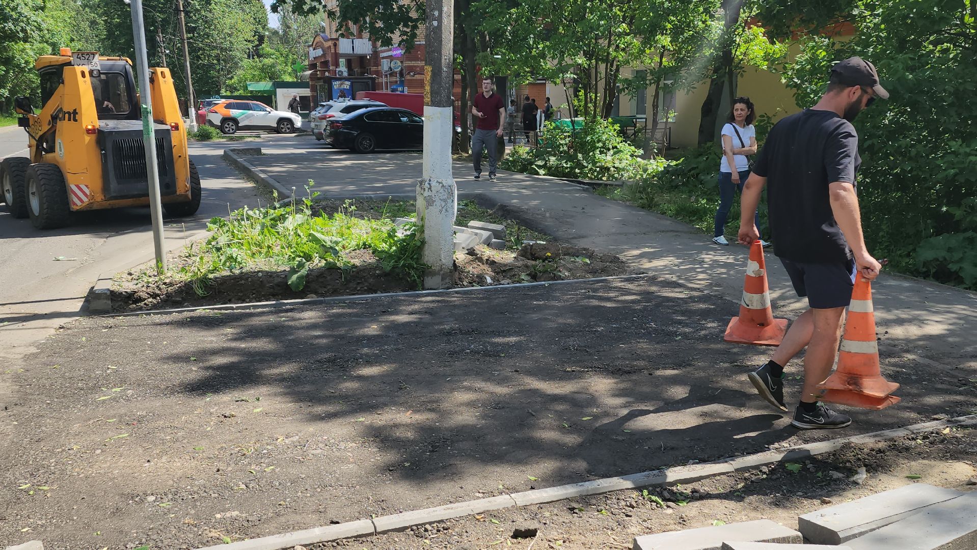 пушкино, пешеходная разметка, пешеходный переход, асфальтирование, коммунальная служба, бордюры,