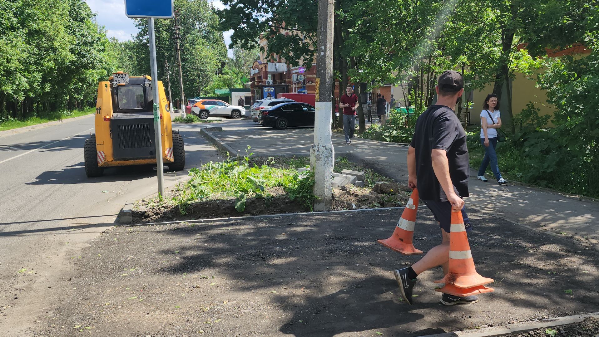 пушкино, пешеходная разметка, пешеходный переход, асфальтирование, коммунальная служба, бордюры,