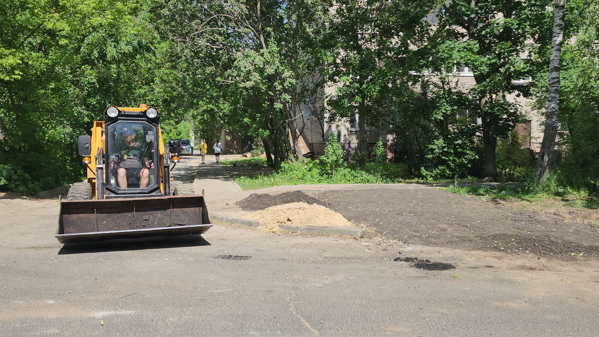 пушкино, пешеходная разметка, пешеходный переход, асфальтирование, коммунальная служба, бордюры,