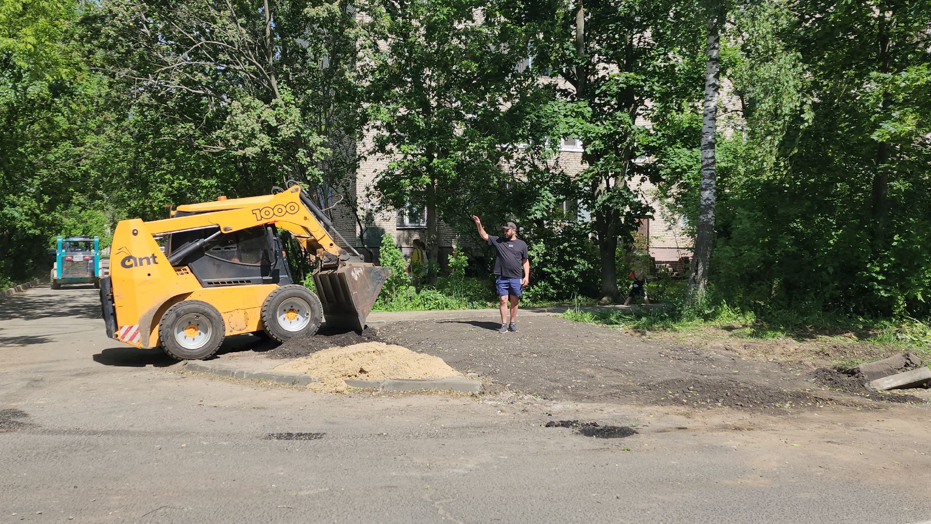 пушкино, пешеходная разметка, пешеходный переход, асфальтирование, коммунальная служба, бордюры,