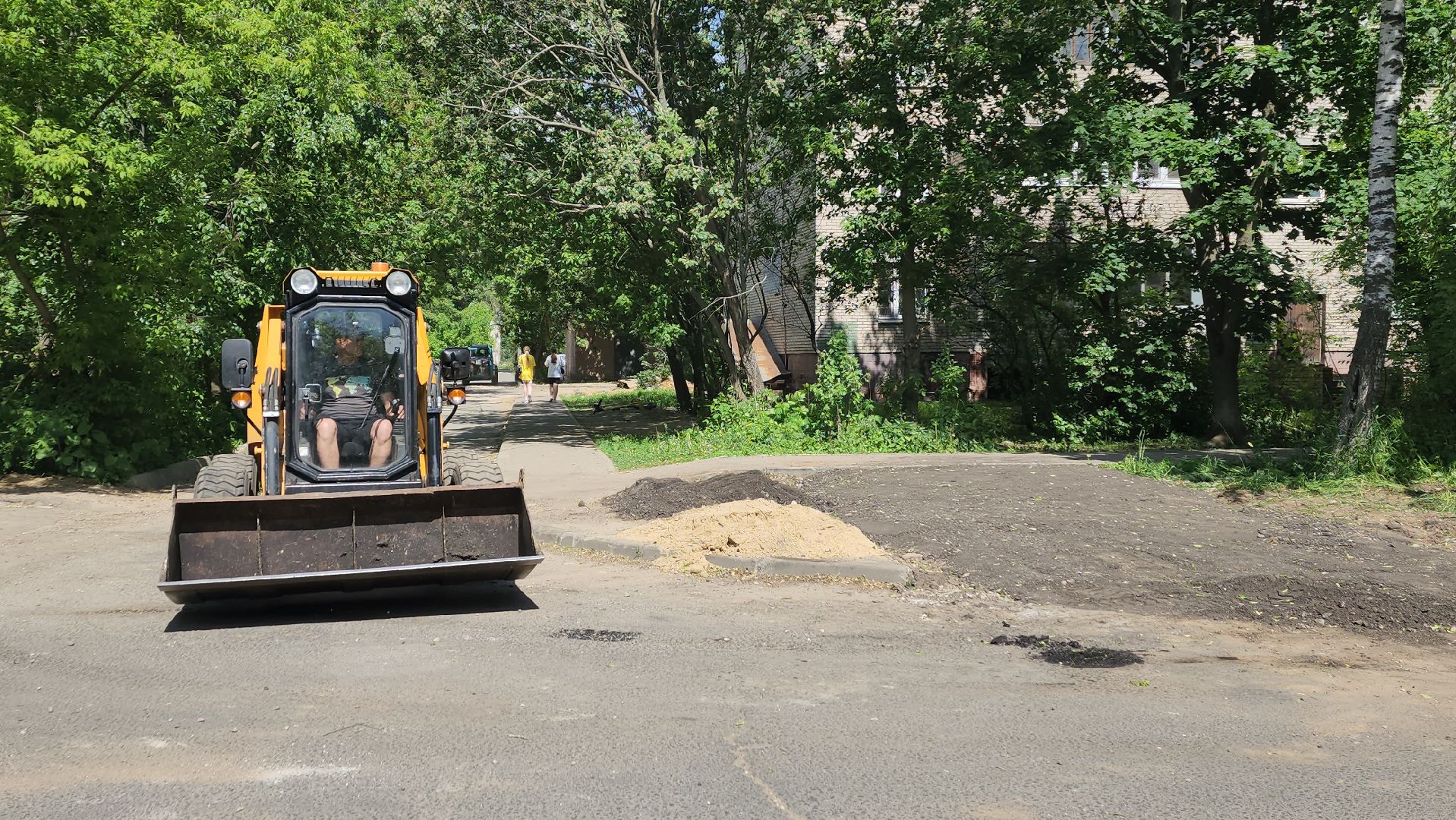 пушкино, пешеходная разметка, пешеходный переход, асфальтирование, коммунальная служба, бордюры,