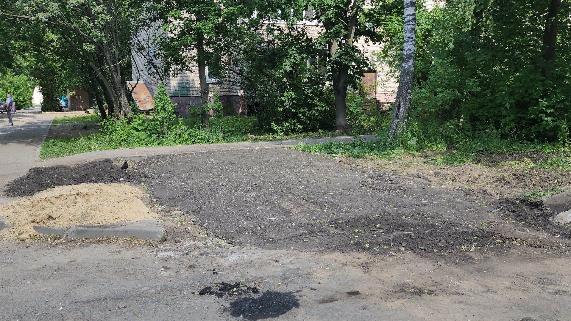 пушкино, пешеходная разметка, пешеходный переход, асфальтирование, коммунальная служба, бордюры,