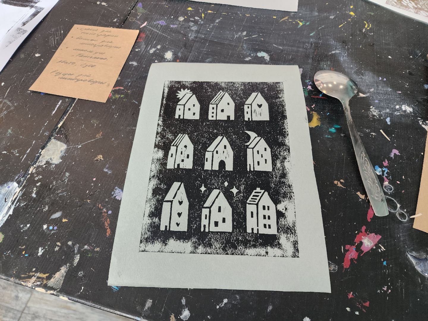 черноголовка, линогравюры, мастер-класс,