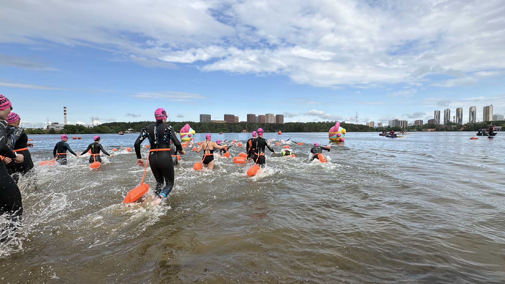 Заплыв на открытой воде, Красногорск, Пловцы-любители, Открытие пляжного сезона,