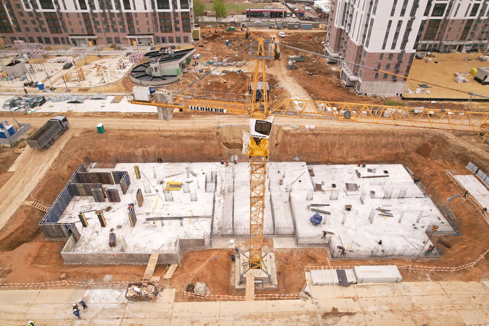 видео с коптера, жк 1-й южный, детский сад в ленинском,