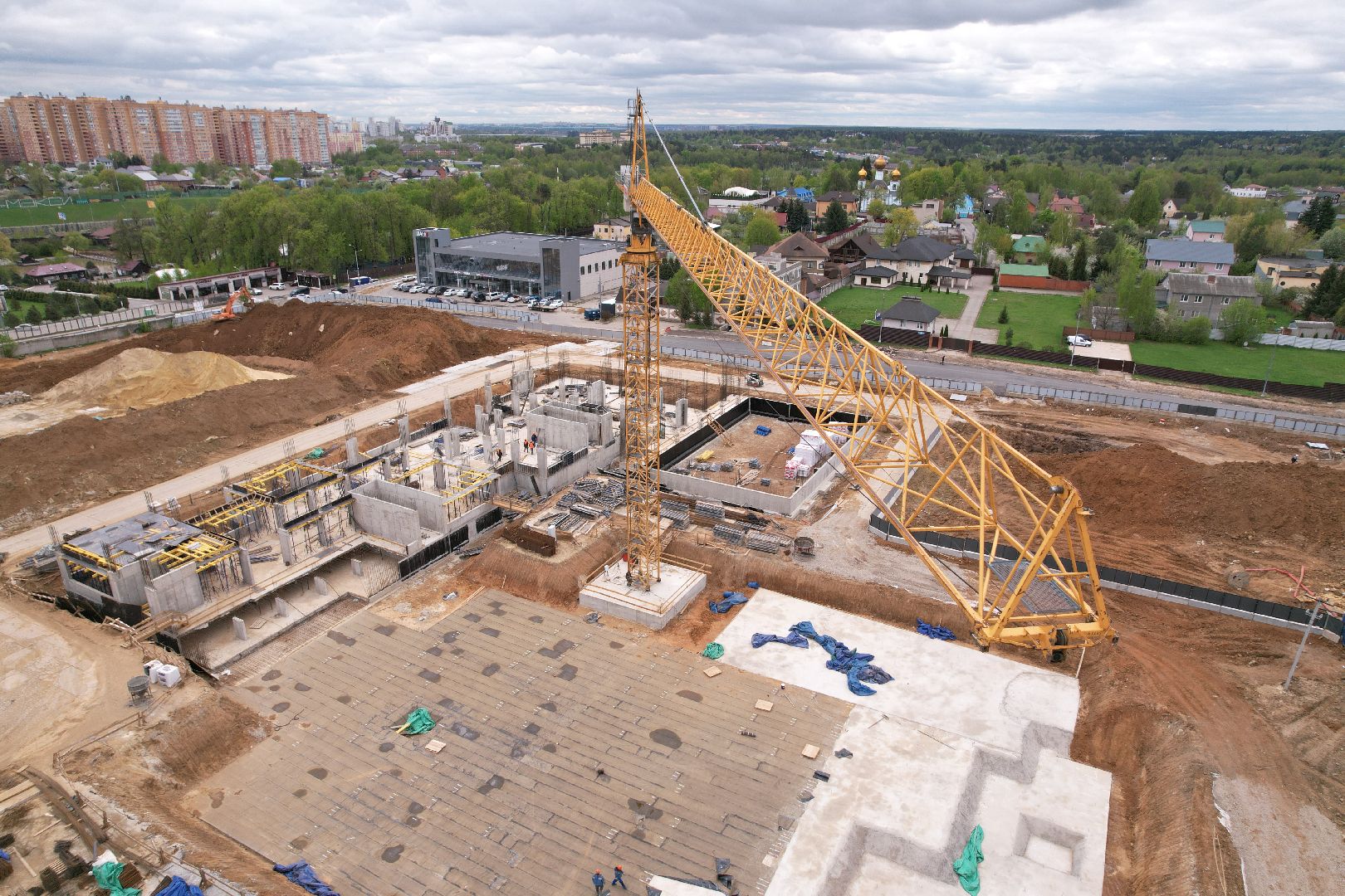 видео с коптера, школа в жк 1-й южный, школа в ленинском,