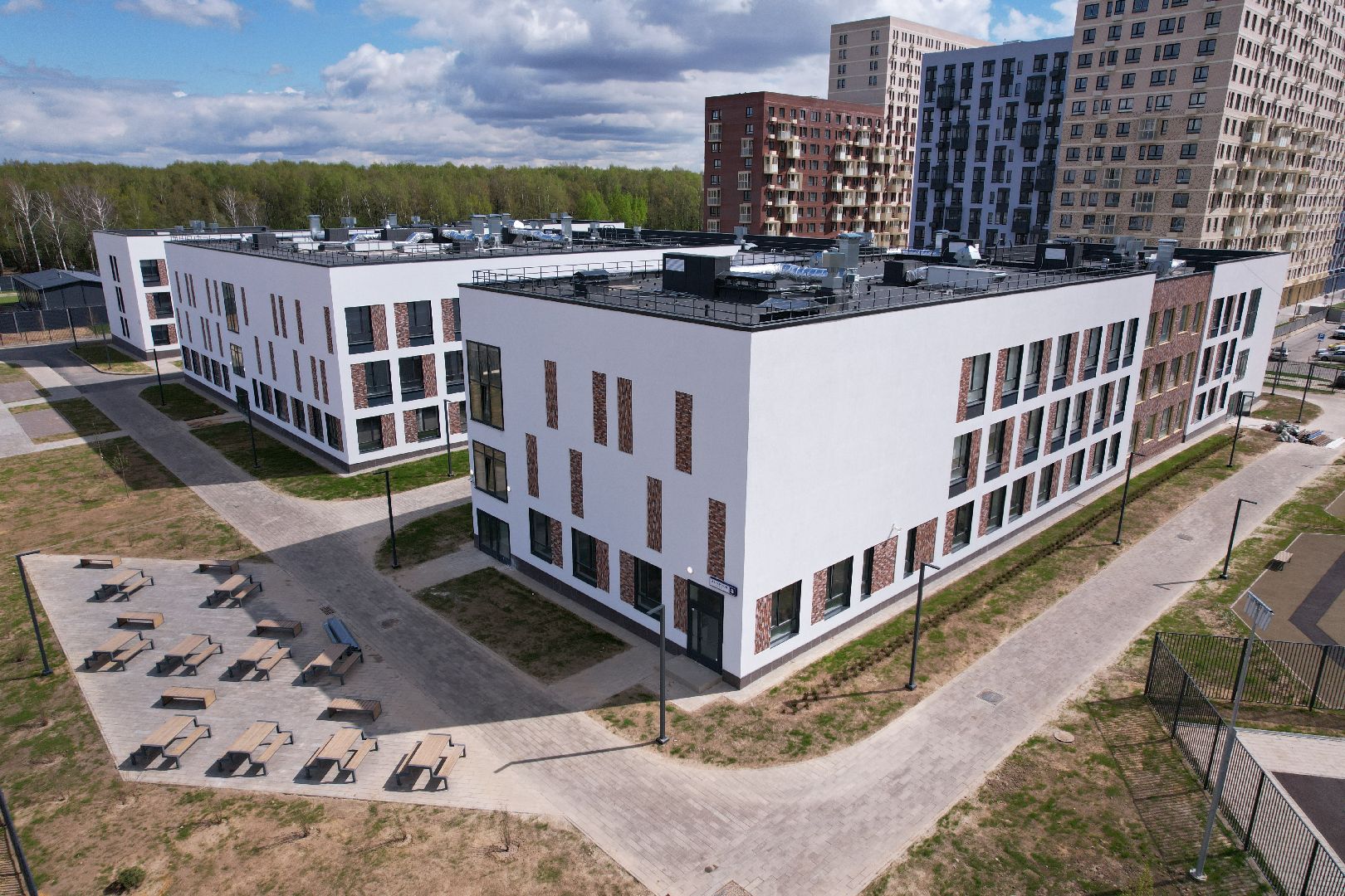 видео с коптера, школа в жк горки парк, школа в ленинском,