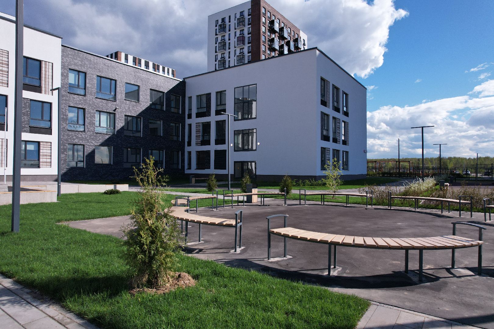 видео с коптера, школа в жк пригород лесное, школа в ленинском,