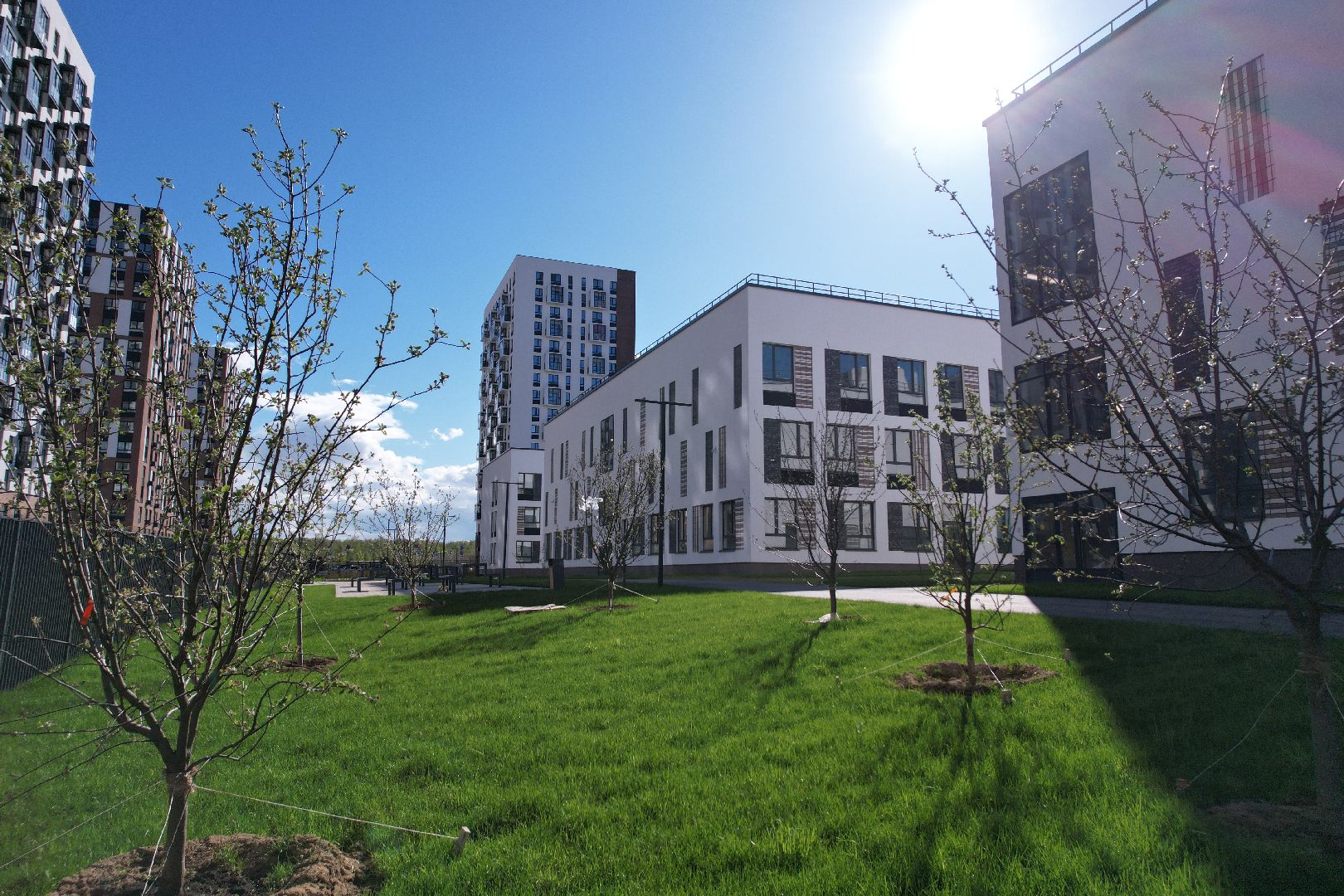 видео с коптера, школа в жк пригород лесное, школа в ленинском,