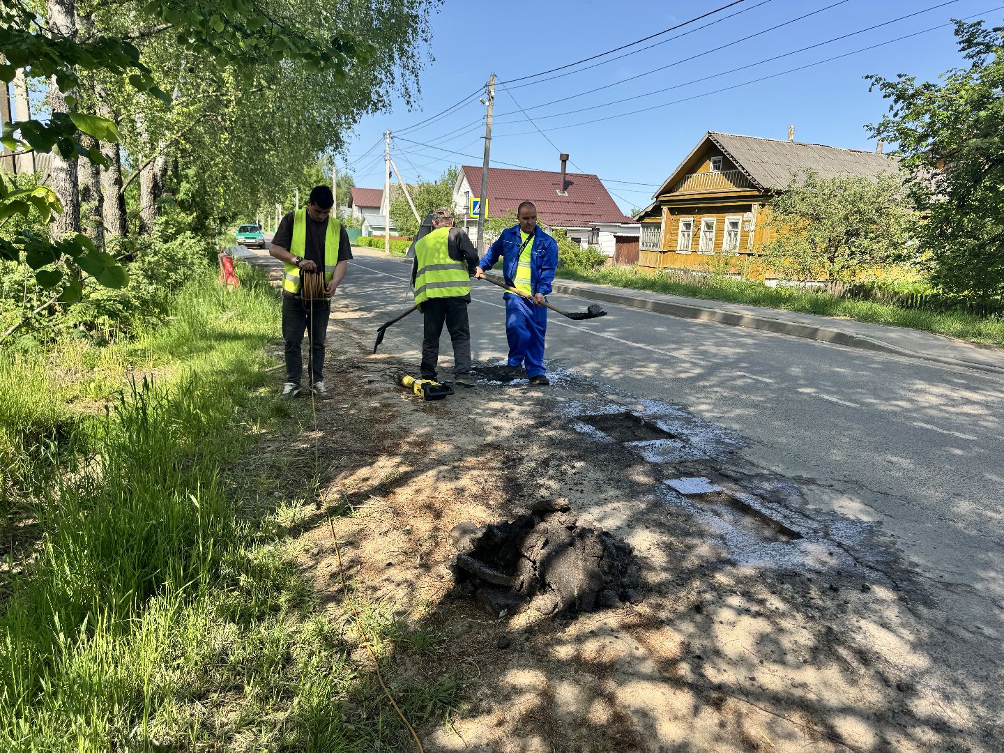 шаховская, ямочный ремон, ямочный ремонт дорог, горячий асфальт,