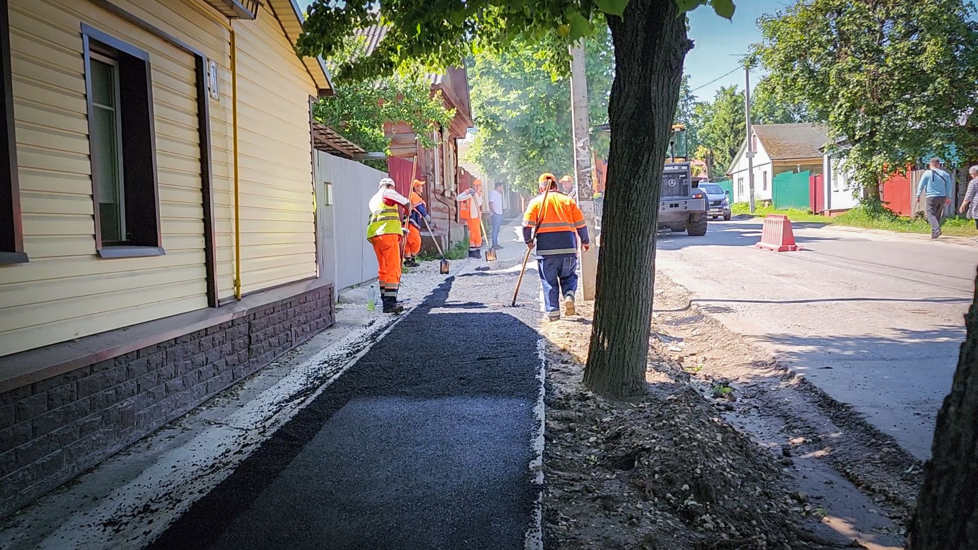 бронницы, ремонт дороги, ремонт тротуара в каширском переулке,