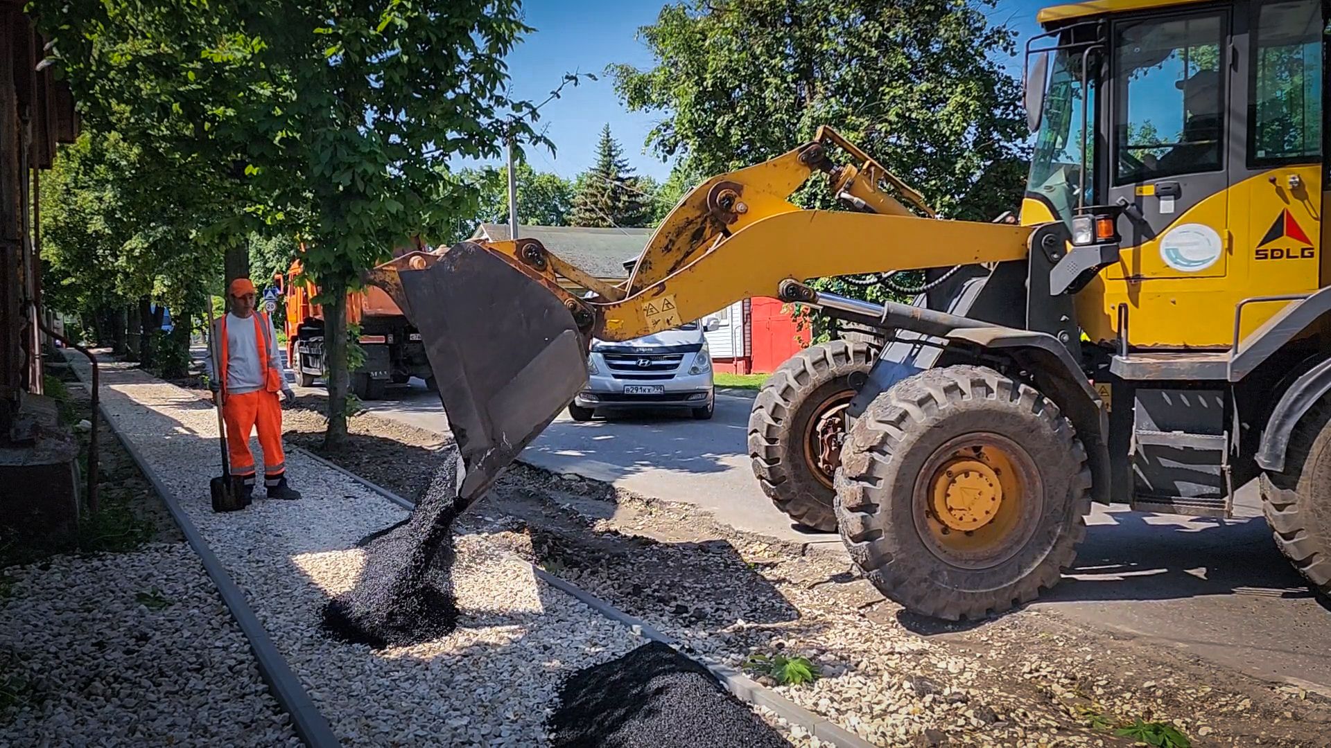 бронницы, ремонт дороги, ремонт тротуара в каширском переулке,