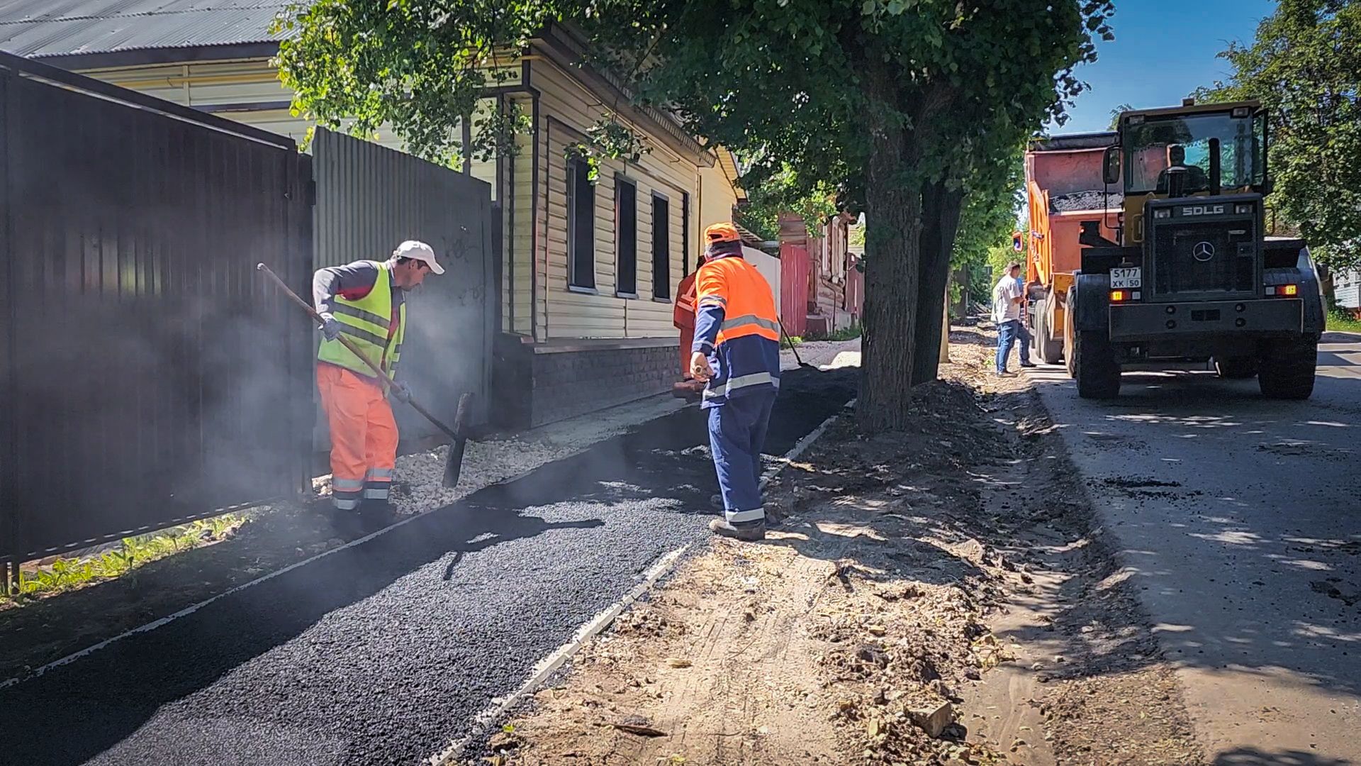 бронницы, ремонт дороги, ремонт тротуара в каширском переулке,