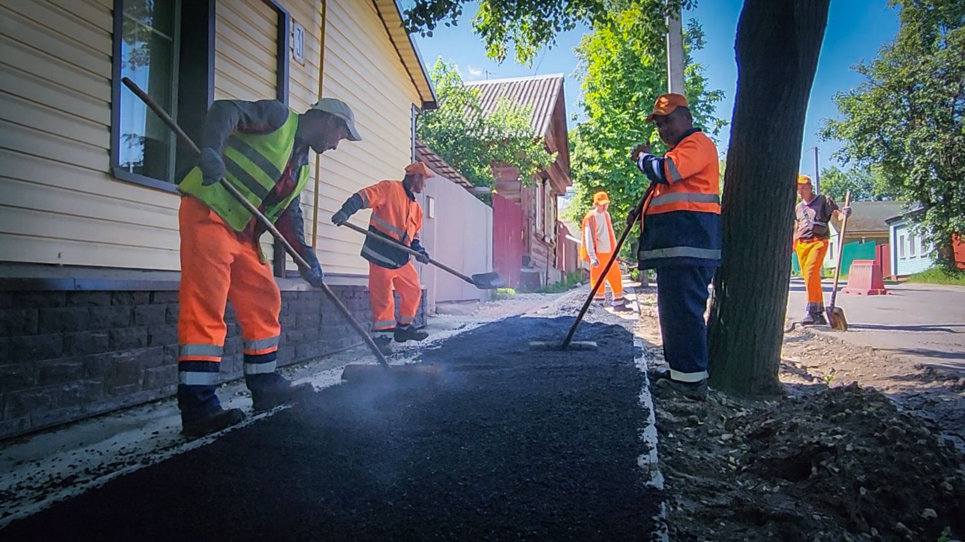 бронницы, ремонт дороги, ремонт тротуара в каширском переулке,