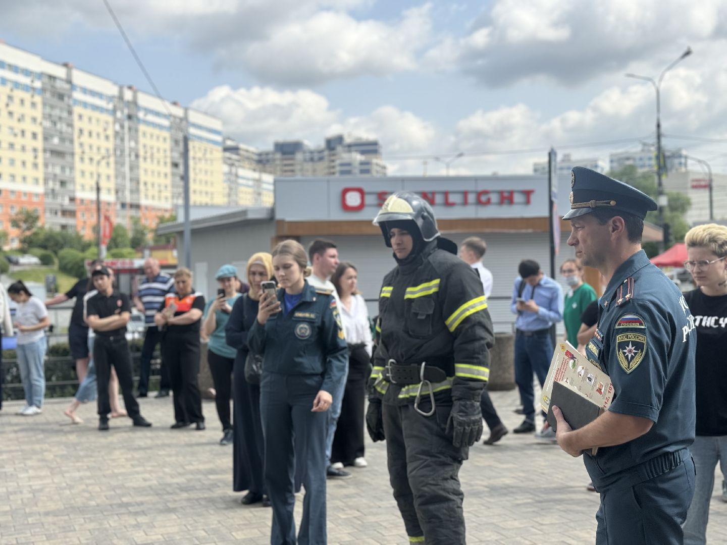 пожарные учения, торговый центр курс, мчс ленинского округа,