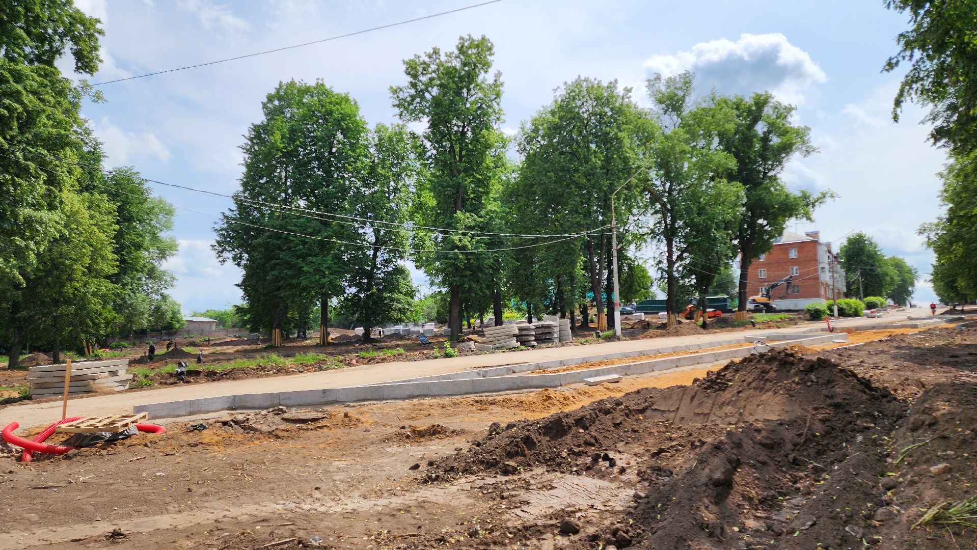 кашира, благоустройство, летний сад, бордюры, аллея, дорожки, тротуары,