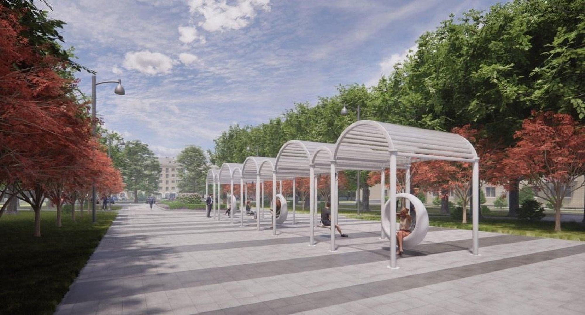 Коломна, благоустройство, аллея, зона отдыха,