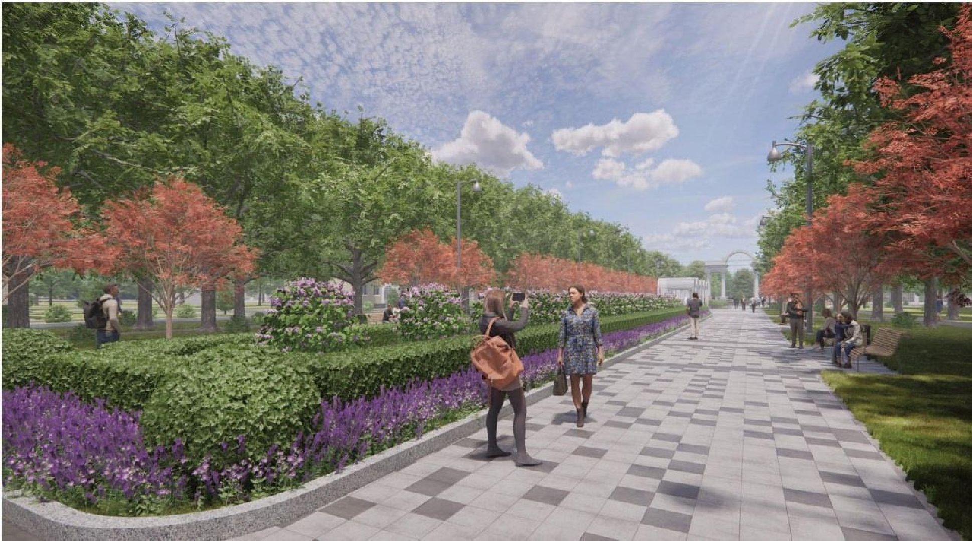 Коломна, благоустройство, аллея, зона отдыха,