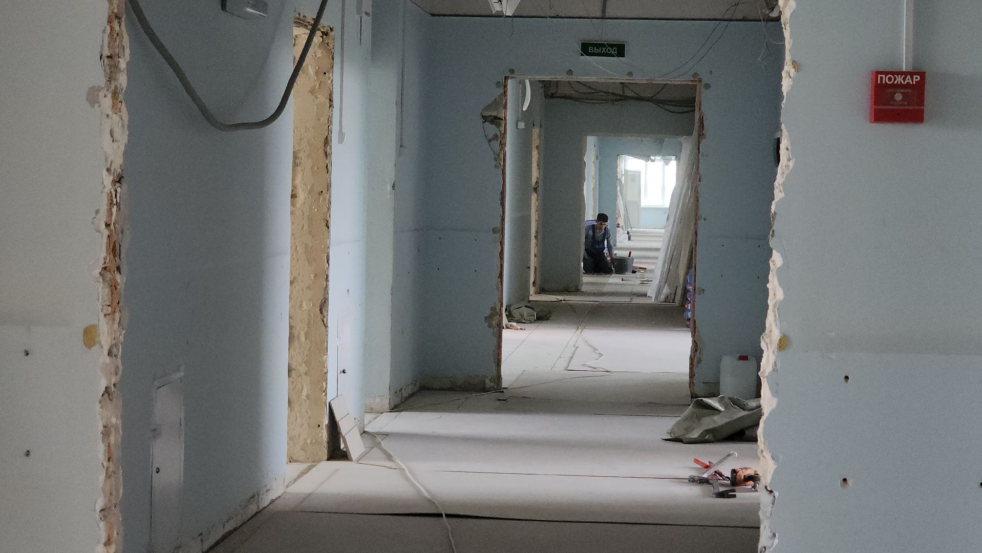 кашира, каширская больница, капитальный ремонт, гинекология, демонтаж, укладка плитки,