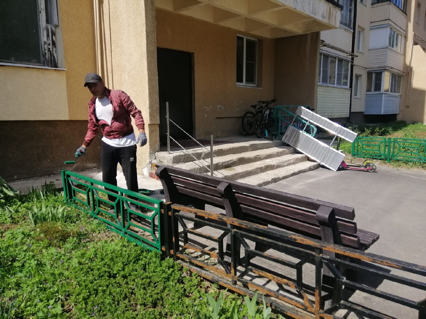 городской округ восход, благоустройство, покраска забора,