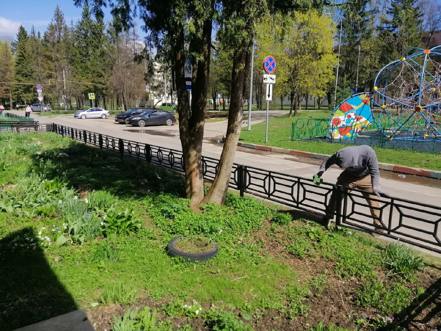 городской округ восход, благоустройство, покраска забора,