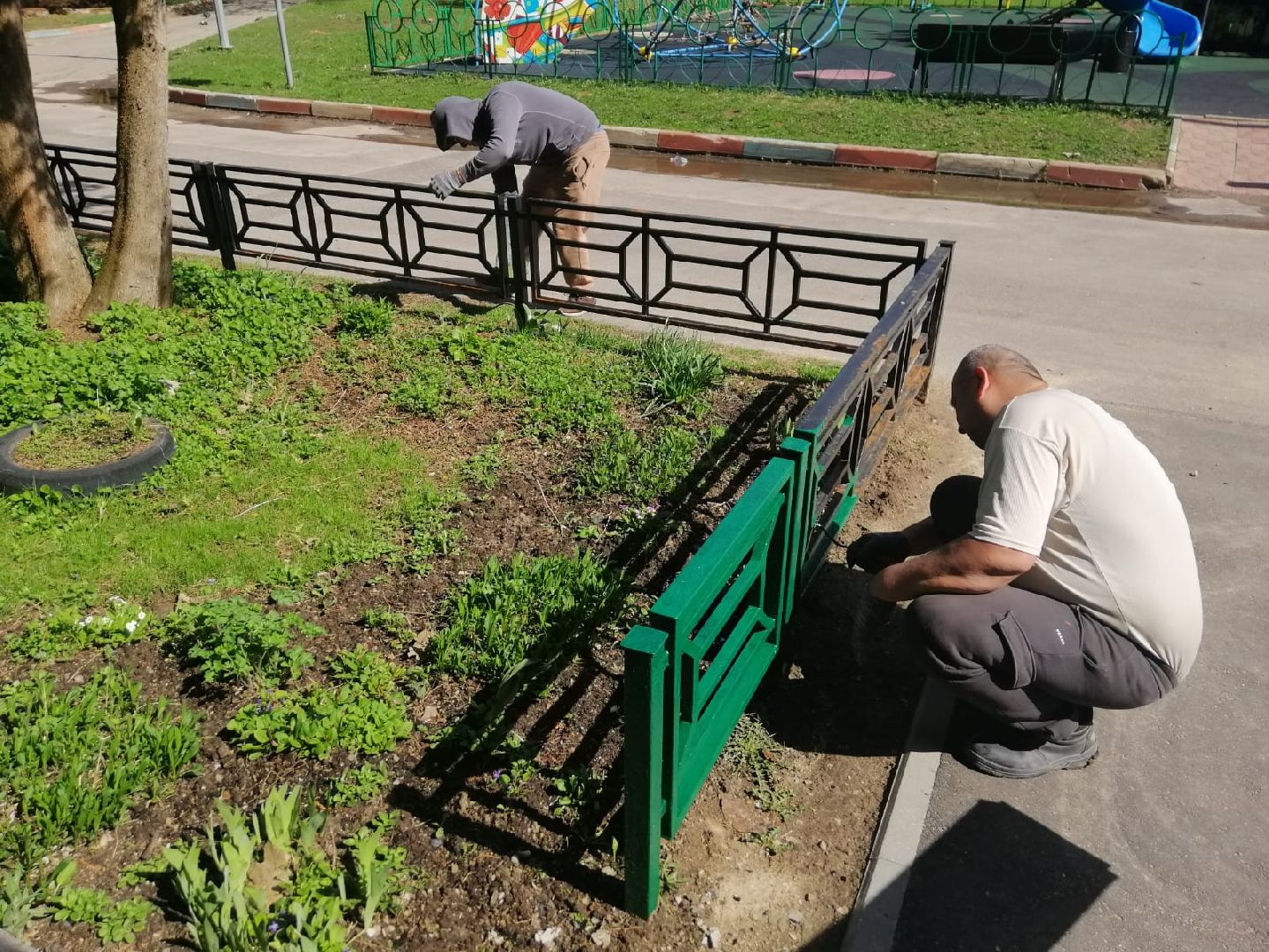 городской округ восход, благоустройство, покраска забора,