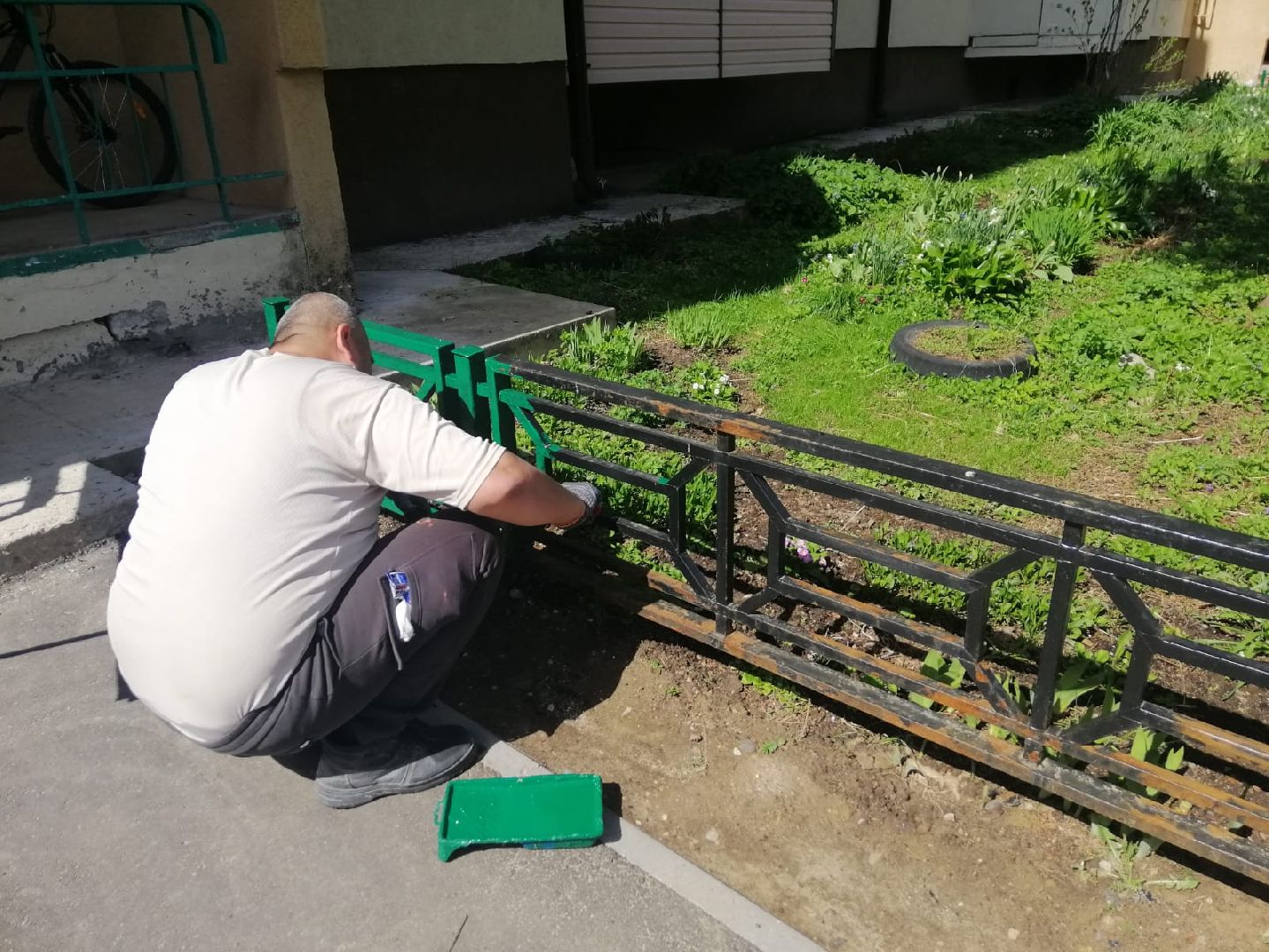 городской округ восход, благоустройство, покраска забора,