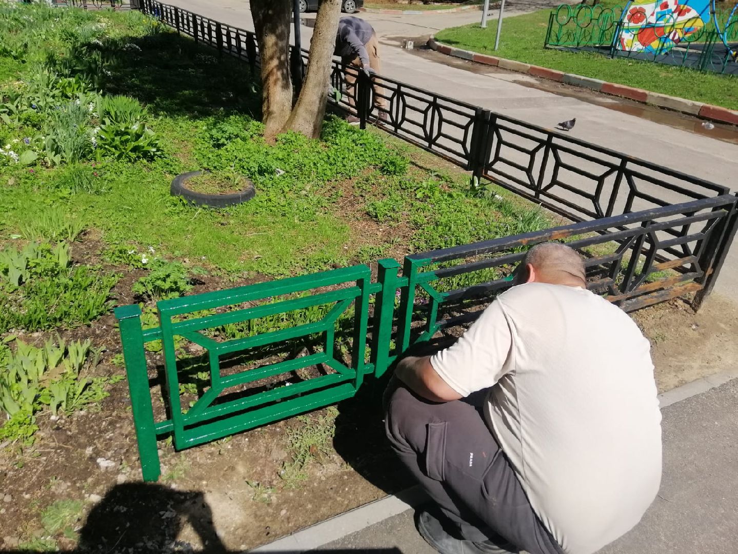 городской округ восход, благоустройство, покраска забора,