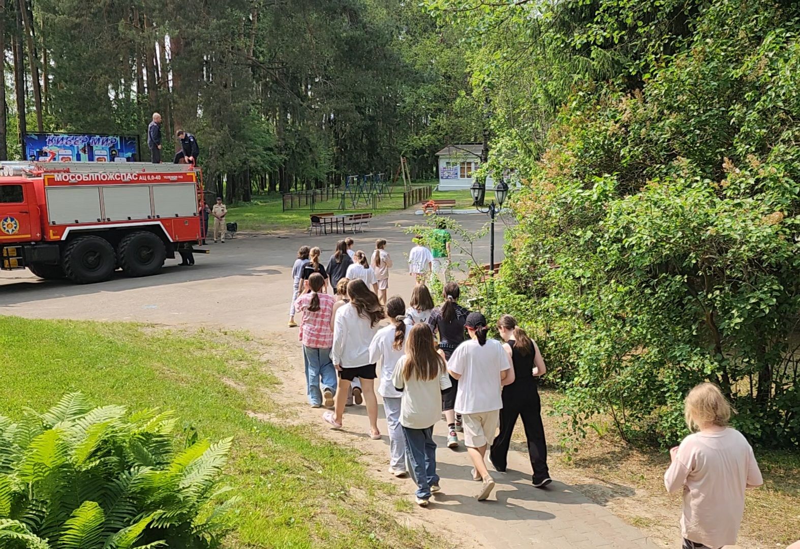 ногинск, дети, лагерь, мчс, пожарная безопасность, учения мчс,
