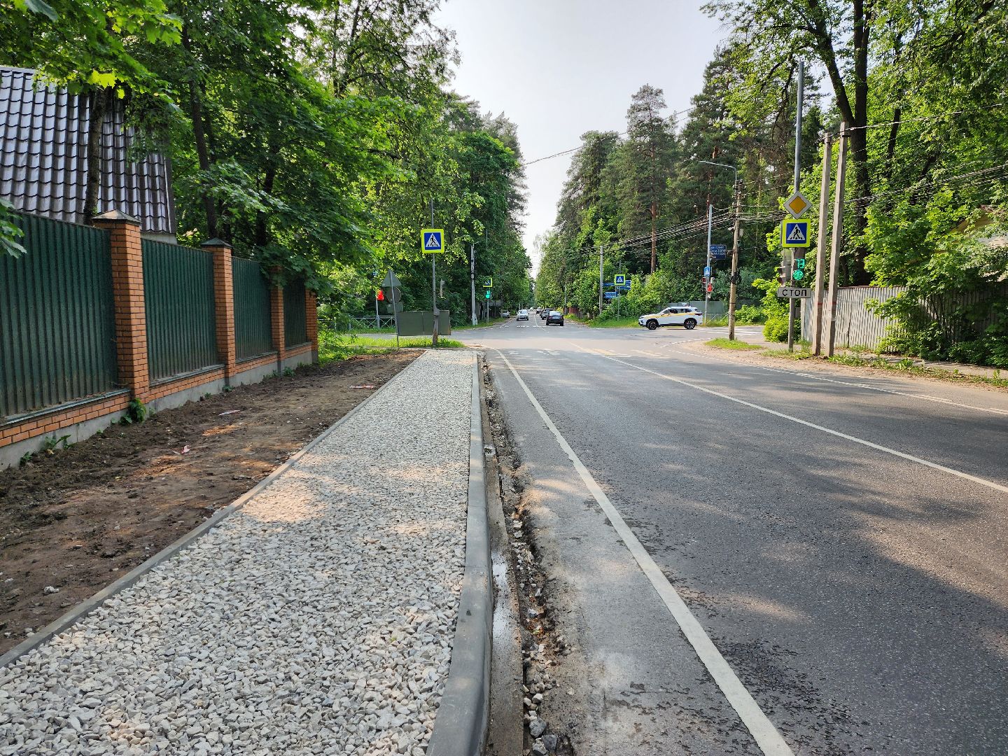 раменское, дороги, тротуар в кратово вдоль раменского шоссе,