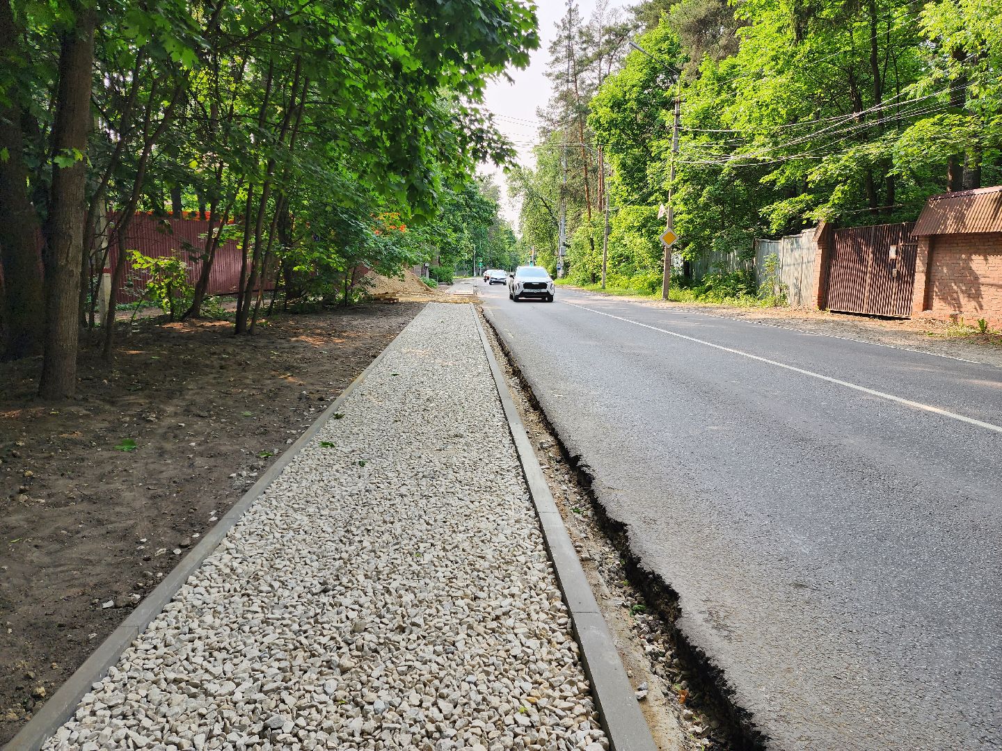 раменское, дороги, тротуар в кратово вдоль раменского шоссе,