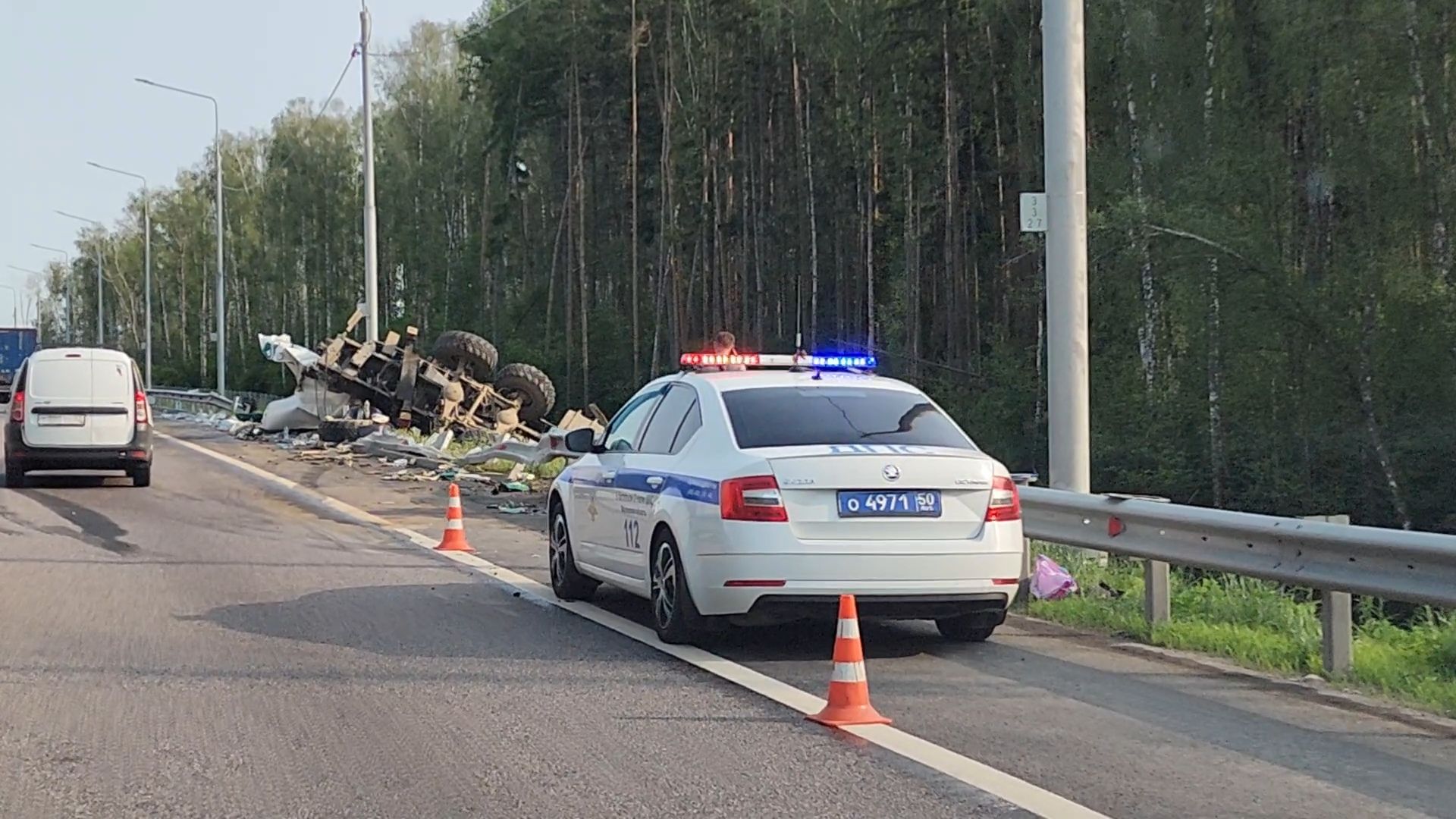 дтп на трассе м5 урал, дтп раменский округ, авария с двумя большегрузами,