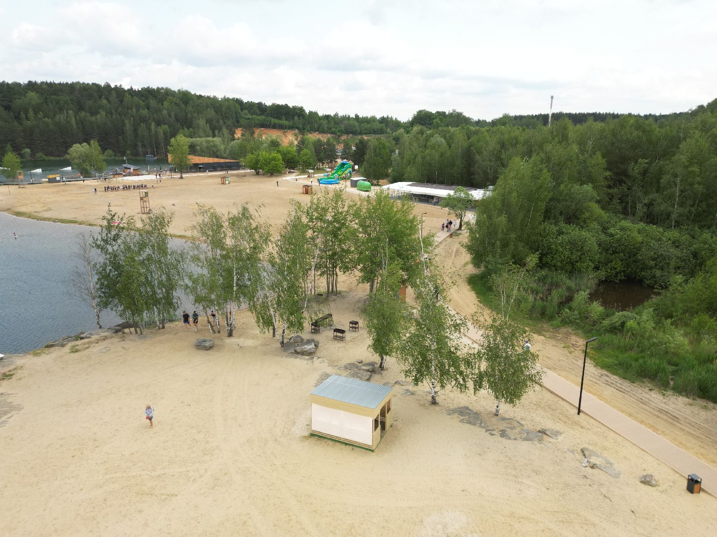 видео с коптера, лесопарк волкуша, отдых в подмосковье,