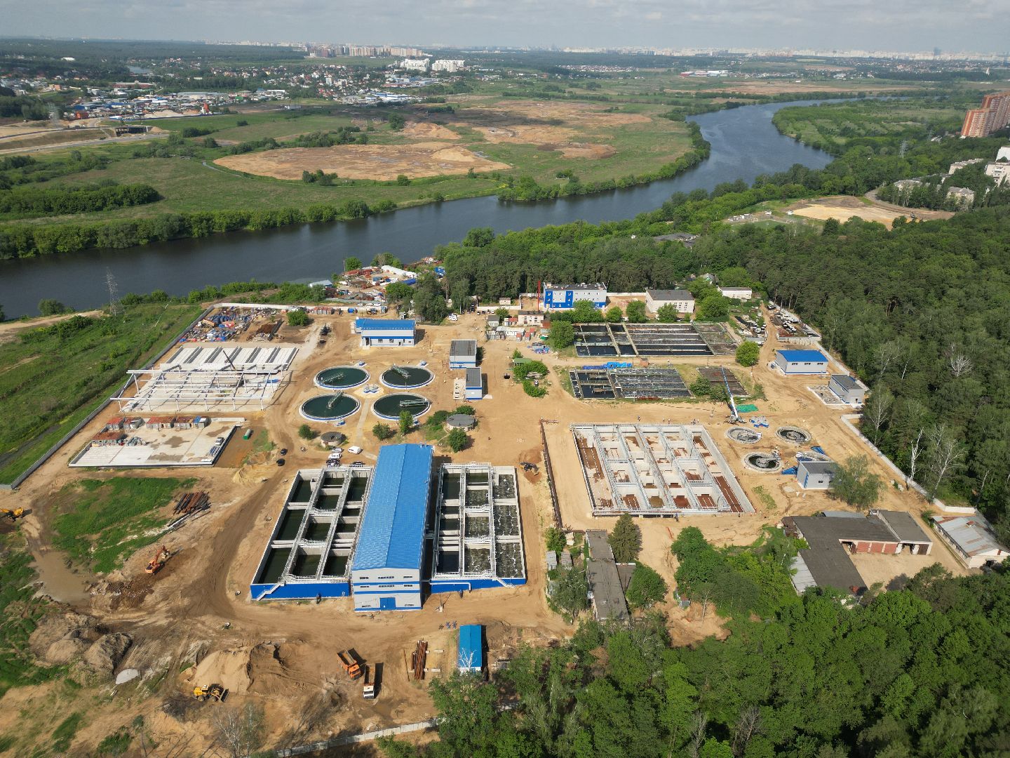 видео с коптера, экология подмосковья, очистные в лыткарине,
