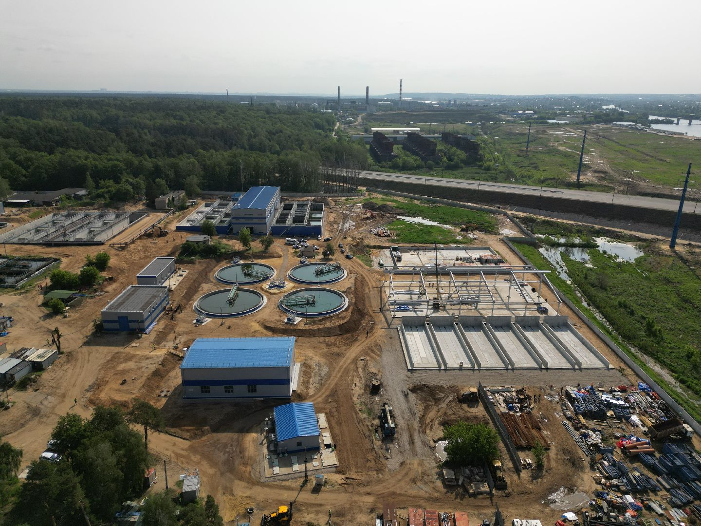 видео с коптера, экология подмосковья, очистные в лыткарине,