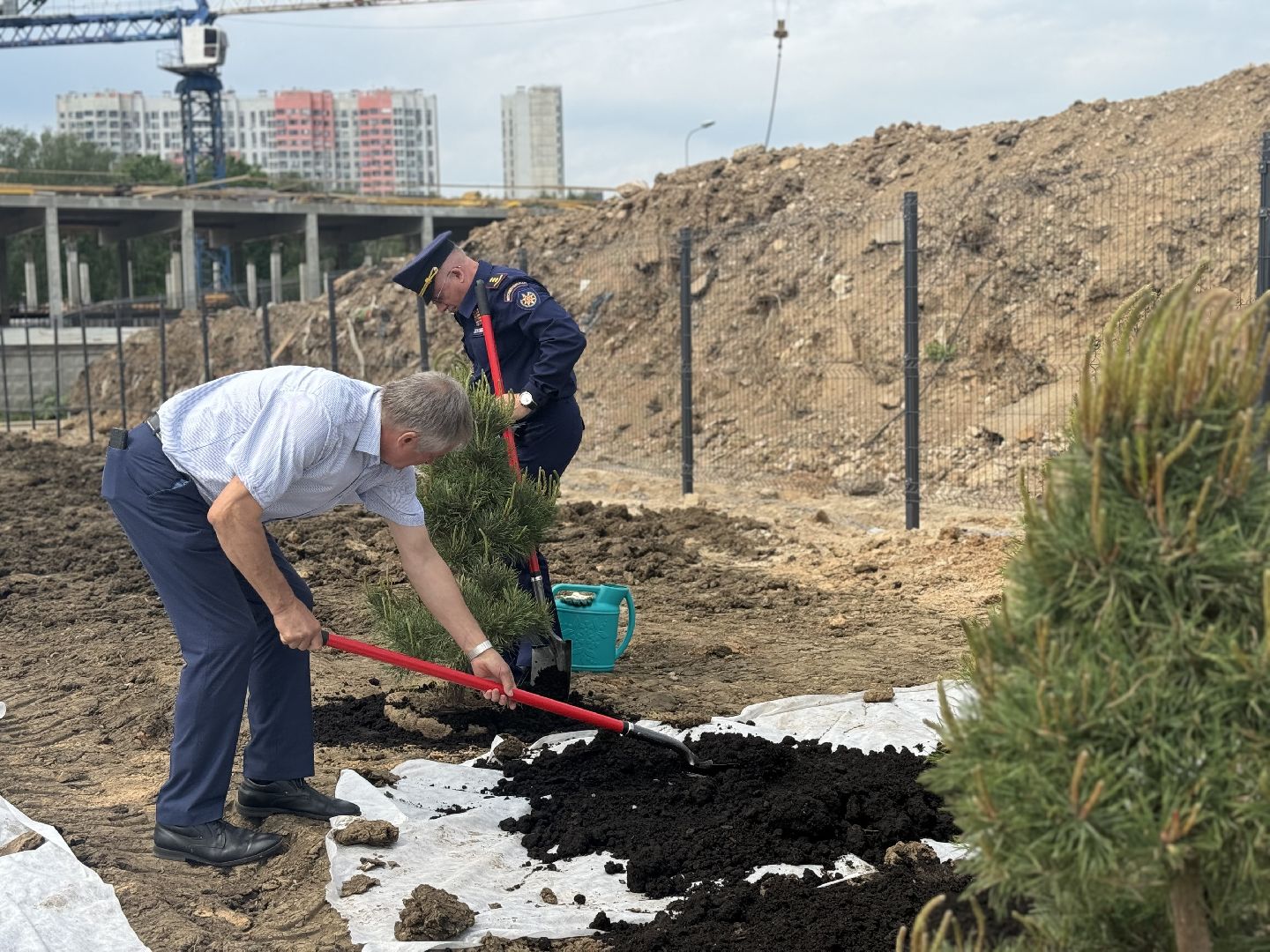 высадка деревьев, ленинский городской округ, пожарная часть,