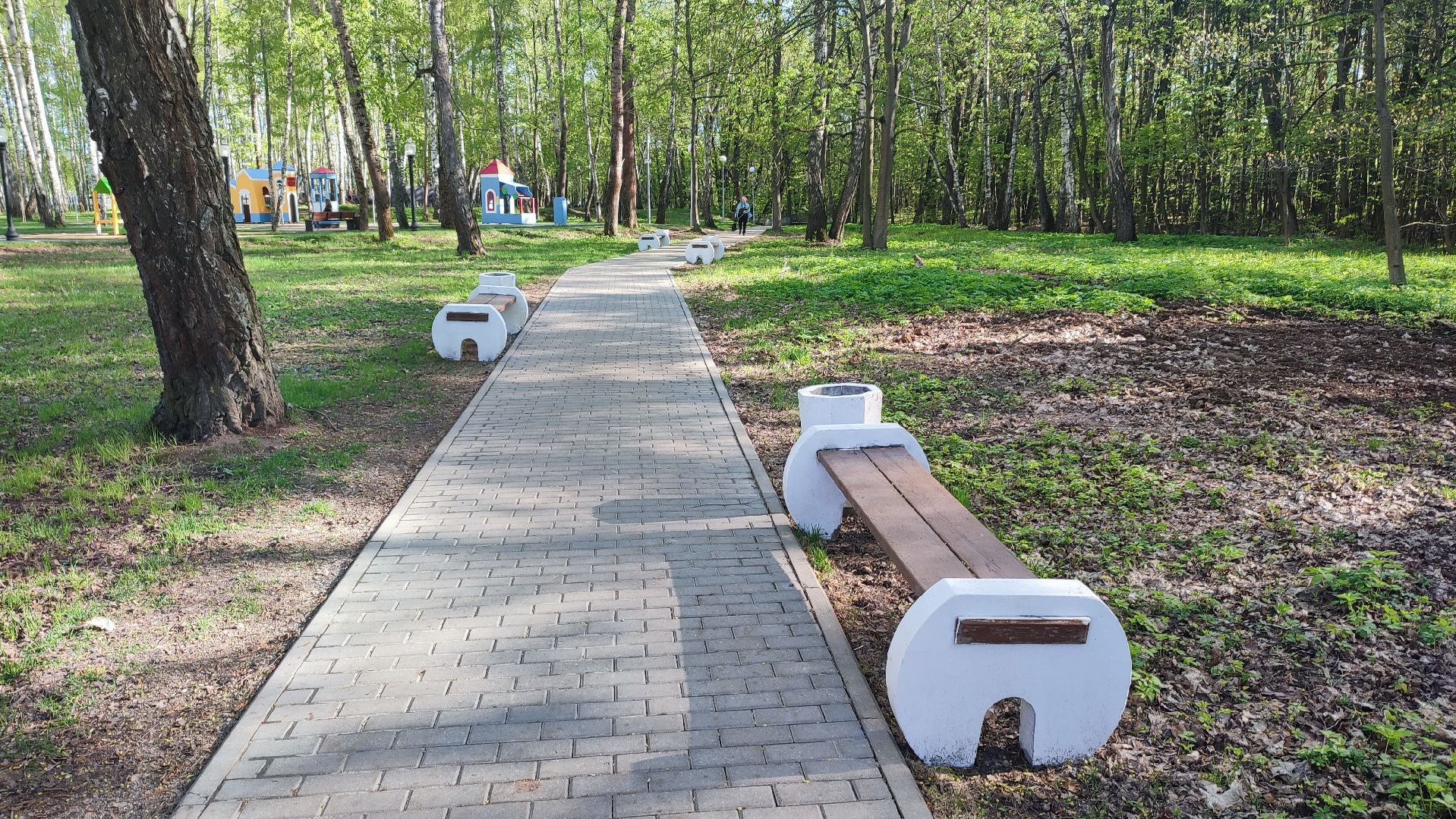 Кашира, парк, лавки, скамейки, отдых