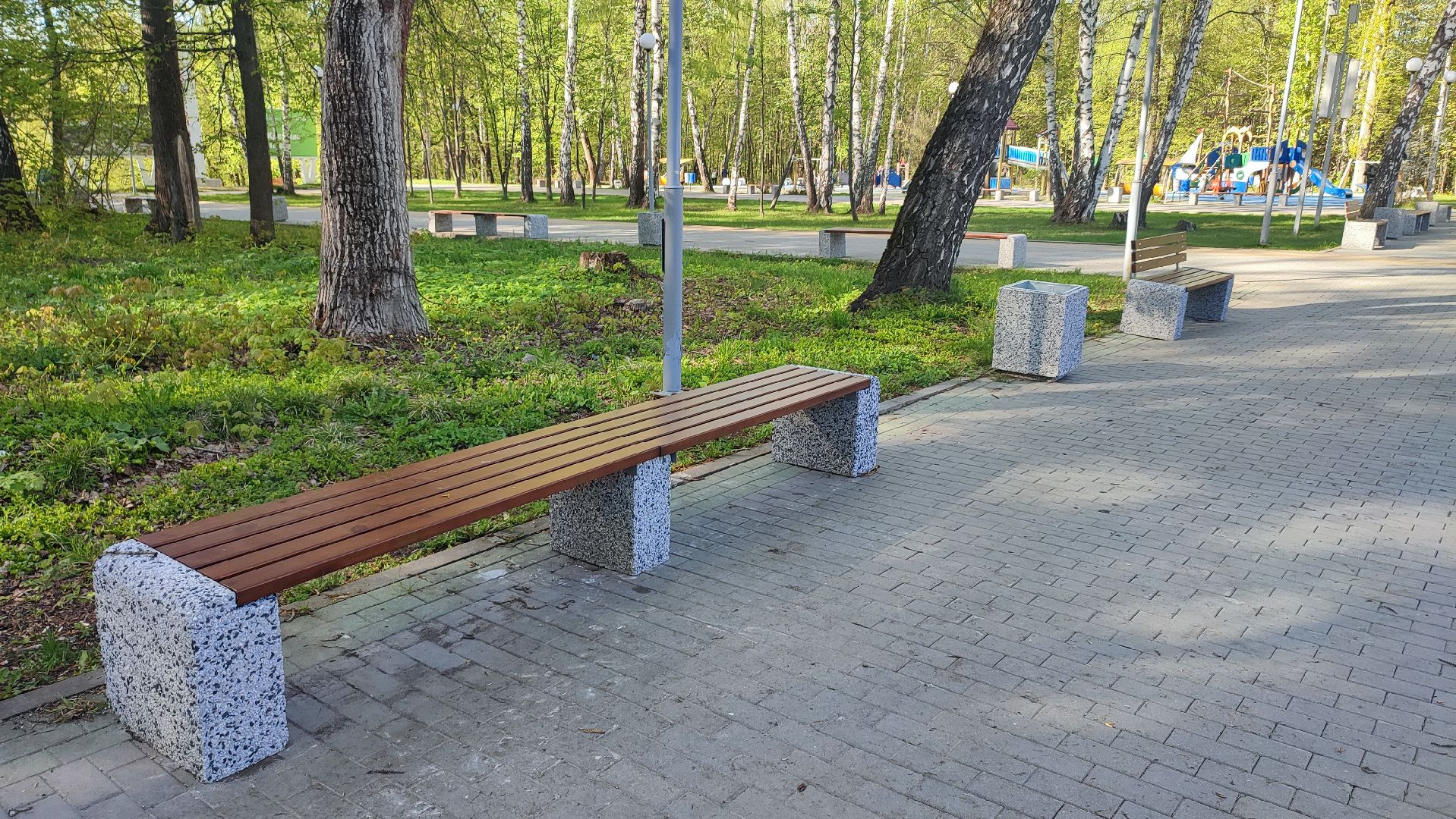 Кашира, парк, лавки, скамейки, отдых