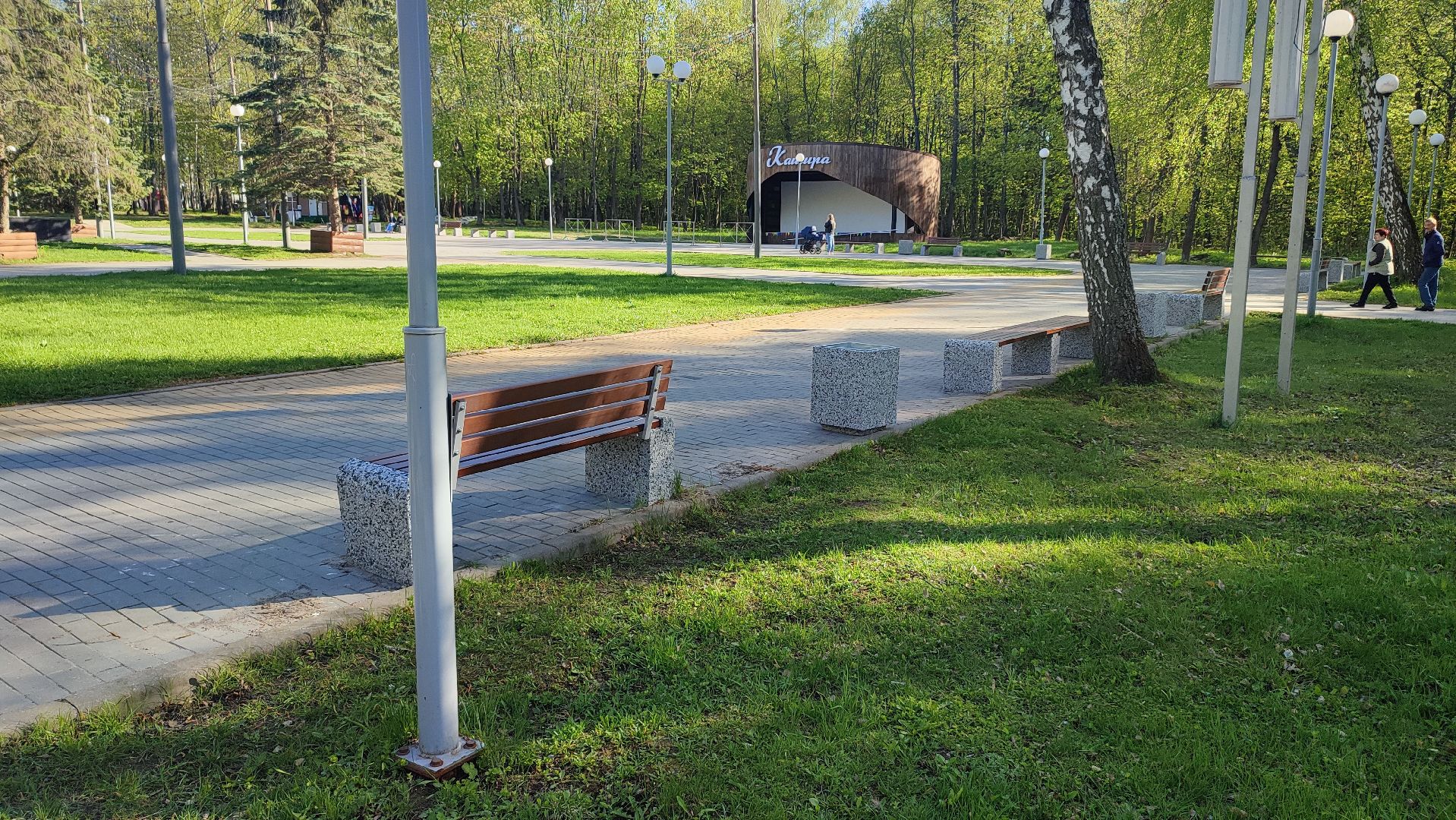 Кашира, парк, лавки, скамейки, отдых