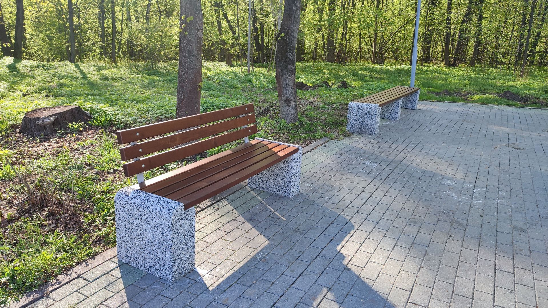 Кашира, парк, лавки, скамейки, отдых