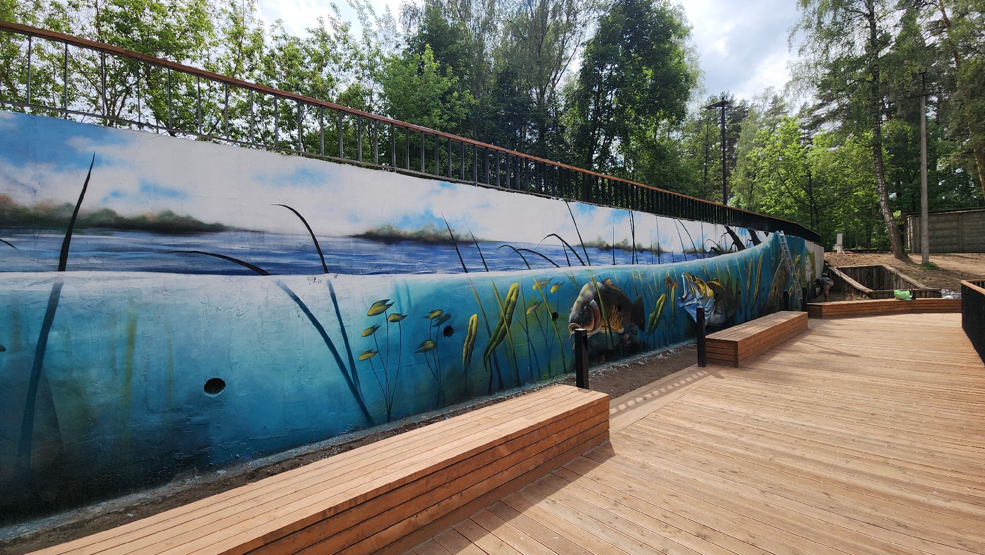 благоустройство, набережная, граффити, лосино-петровский,