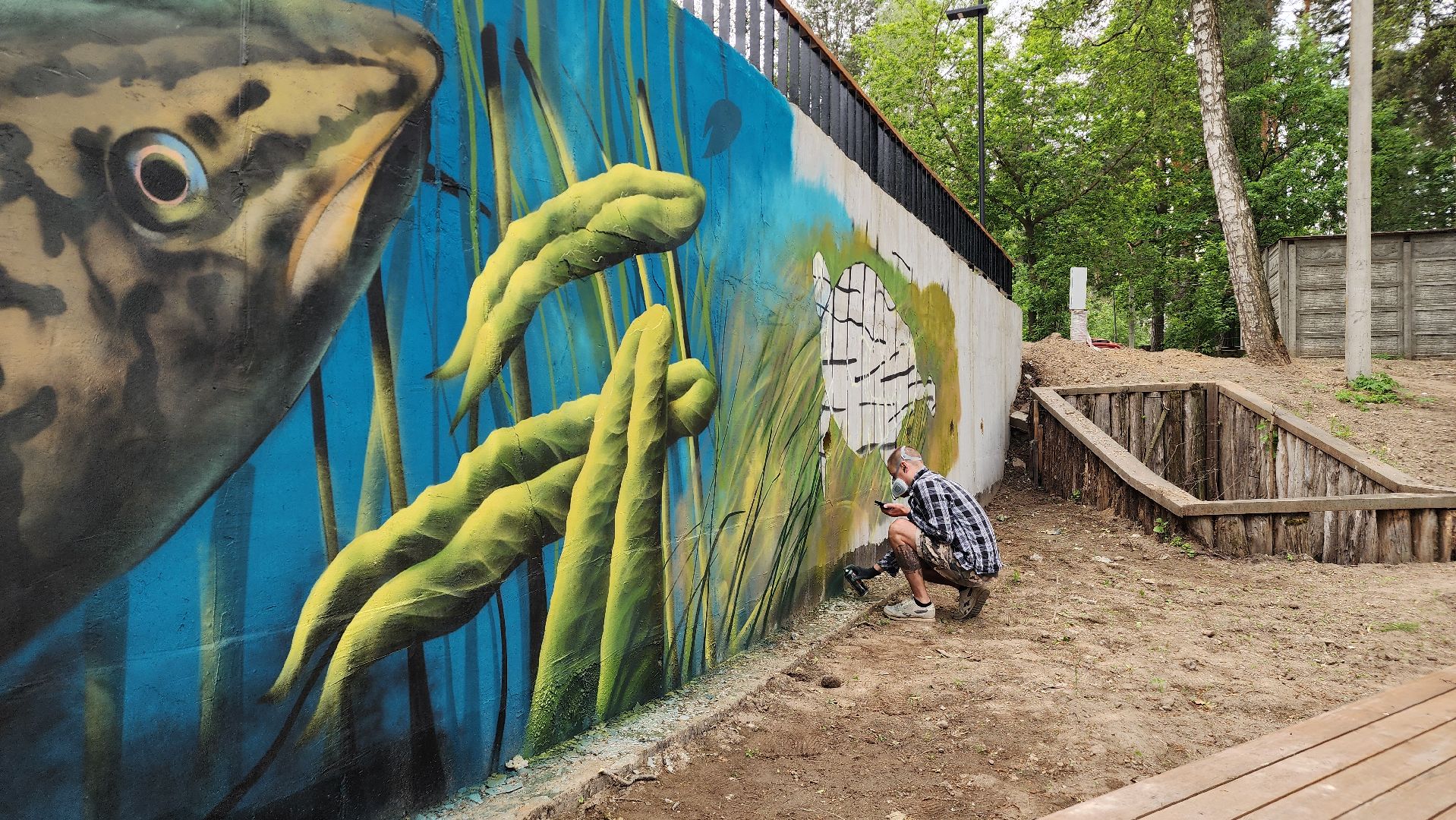благоустройство, набережная, граффити, лосино-петровский,