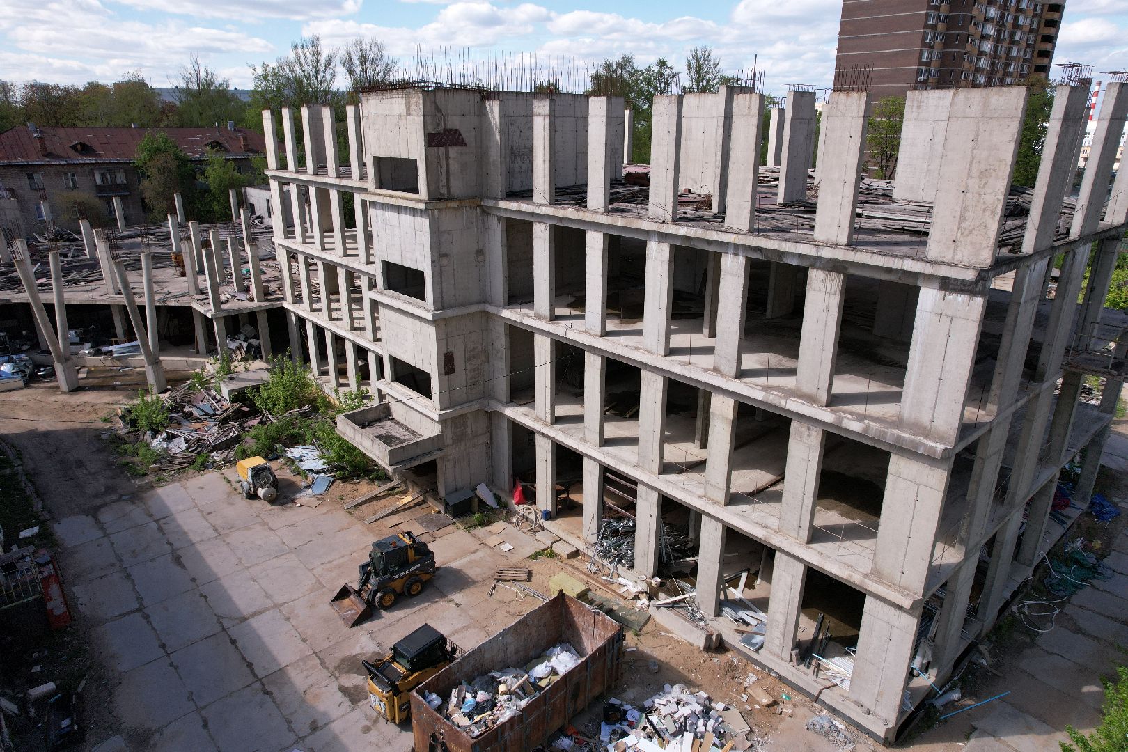 видео с коптера, школа в ЖК Золотые ворота, школа долгострой в королеве,