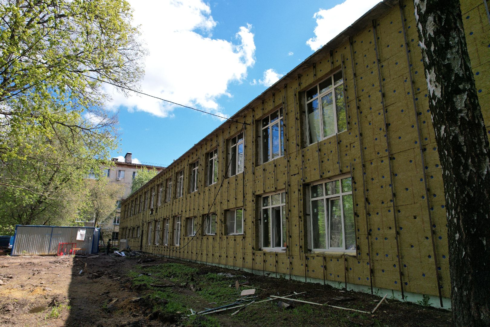 видео с коптера, детский сад при лицее 5 в Королеве, ремонт детского сада в королеве ,